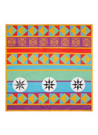 首图 - 点击放大 - LOEWE - Geometric Compass Anagram Silk Scarf
