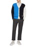 模特儿示范图 - 点击放大 - SOUTHCAPE - Logo Button Up Knit Cardigan