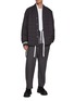 模特儿示范图 - 点击放大 - MORDECAI - Stripe Back Cotton Kimono Shirt