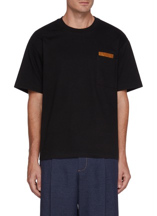 首图 - 点击放大 - BOTTEGA VENETA - Intrecciato Insert Pocket Cotton T-shirt