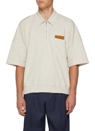 首图 - 点击放大 - BOTTEGA VENETA - Intrecciato Pocket Insert Cotton T-shirt