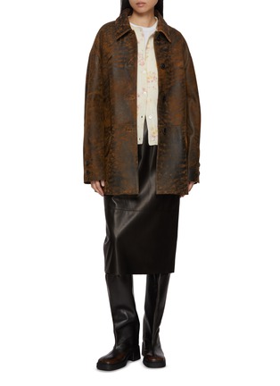 模特儿示范图 - 点击放大 - NACKIYÉ - Crayon Leather Midi Skirt