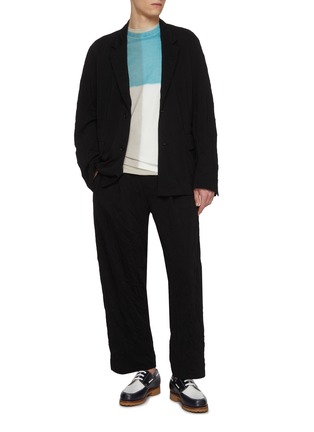 模特儿示范图 - 点击放大 - J∞QUALITY  - Notch Lapel Cotton Blend Easy Jacket