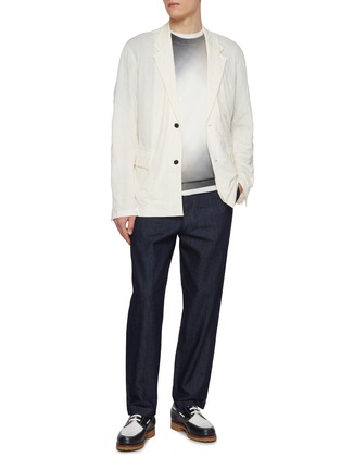 模特儿示范图 - 点击放大 - J∞QUALITY  - Notch Lapel Cotton Blend Easy Jacket