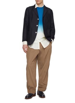 模特儿示范图 - 点击放大 - J∞QUALITY  - Regular Collar Fly Front Cotton Blend Shirt