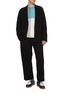 模特儿示范图 - 点击放大 - J∞QUALITY  - Crewneck Turquoise Cotton T-Shirt