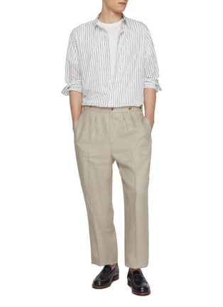 模特儿示范图 - 点击放大 - J∞QUALITY  - Striped Cotton Shirt