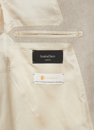  - J∞QUALITY  - Double Breasted Peak Lapel Linen Oxford Blazer