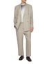 模特儿示范图 - 点击放大 - J∞QUALITY  - Double Breasted Peak Lapel Linen Oxford Blazer