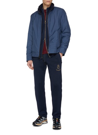 模特儿示范图 - 点击放大 - PAUL & SHARK - Heraldic Embroidery Supima Fleece Jacket