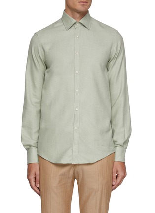 首图 - 点击放大 - PAUL & SHARK - Spread Collar Cashmere Cotton Shirt