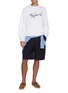 模特儿示范图 - 点击放大 - PAUL & SHARK - Shark Print Cotton Fleece Sweatshirt