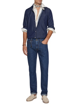 模特儿示范图 - 点击放大 - PAUL & SHARK - Golden Rivet Stretch Denim Jeans
