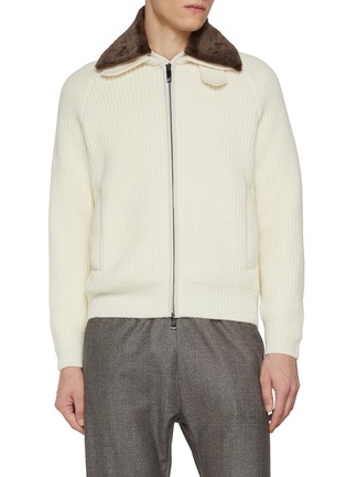 首图 - 点击放大 - PAUL & SHARK - Shearling Collar Knitted Wool Blend Jacket