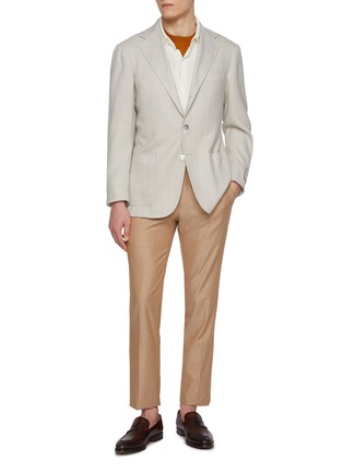 模特儿示范图 - 点击放大 - RING JACKET - Herringbone Single Breasted Blazer