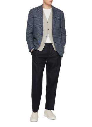 模特儿示范图 - 点击放大 - INCOTEX - Seamless Flat Front Linen Pants