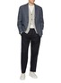 模特儿示范图 - 点击放大 - INCOTEX - Seamless Flat Front Linen Pants