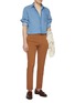 模特儿示范图 - 点击放大 - INCOTEX - Royal Batavia Cotton Stretch Pants