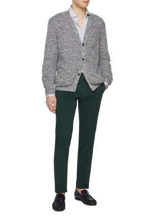 模特儿示范图 - 点击放大 - INCOTEX - Royal Batavia Cotton Stretch Pants