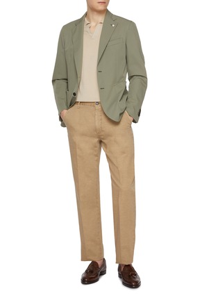 模特儿示范图 - 点击放大 - INCOTEX - Antique Dyed Cotton Linen Pants
