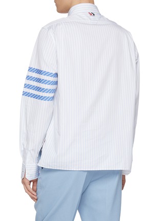 背面 - 点击放大 - THOM BROWNE - Four-Bar Striped Cotton Poplin Shirt