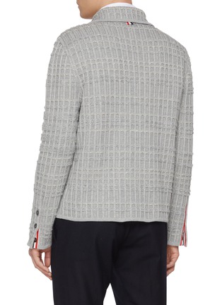 背面 - 点击放大 - THOM BROWNE - Cotton Linen Cashmere Waffle Knit Cardigan
