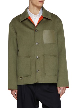 首图 - 点击放大 - LOEWE - Anagram Pocket Contrast Lining Wool Workwear Jacket