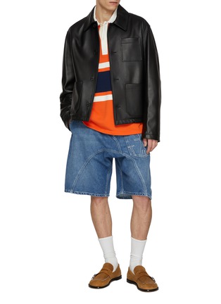 模特儿示范图 - 点击放大 - LOEWE - Hybrid Workwear Leather Jacket