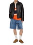 模特儿示范图 - 点击放大 - LOEWE - Hybrid Workwear Leather Jacket