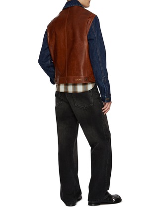 模特儿示范图 - 点击放大 - LOEWE - Hybrid Dark Washed Denim Leather Jacket