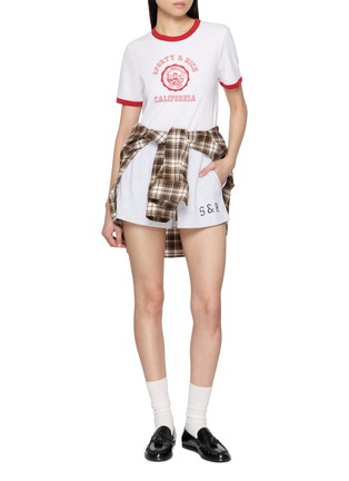 模特儿示范图 - 点击放大 - SPORTY & RICH - Ivy Disco Cotton Shorts