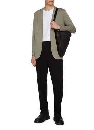 模特儿示范图 - 点击放大 - ATTACHMENT - Collarless Double Faced Cotton Cardigan