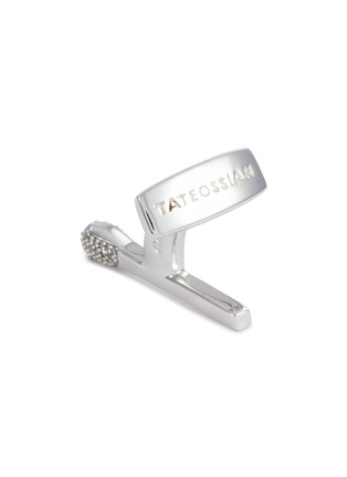 细节 - 点击放大 - TATEOSSIAN - Match Sterling Silver Diamond Pavé Cufflinks