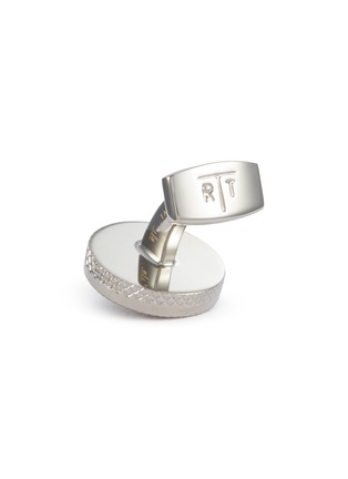 细节 - 点击放大 - TATEOSSIAN - Compass Palladium Plated Enamel Cufflinks