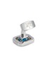 细节 - 点击放大 - TATEOSSIAN - Halo Rectangle Rhodium Plated Cubic Zirconia Cufflinks