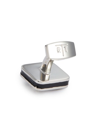 细节 - 点击放大 - TATEOSSIAN - Football Sports Ice Palladium Plated Enamel Cufflinks