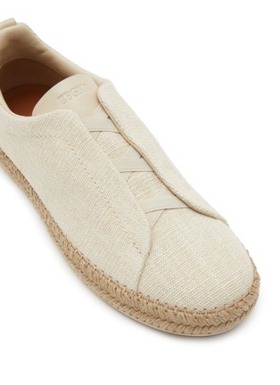 细节 - 点击放大 - ERMENEGILDO ZEGNA - Linen Canvas Men's Sneakers