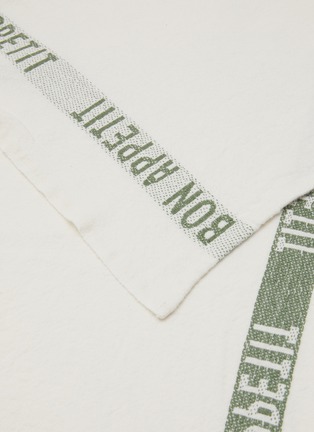 细节 –点击放大 - CHARVET ÉDITIONS - Bon Appetit Linen Tea Towel — White/Khaki