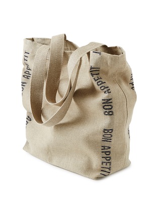 首图 –点击放大 - CHARVET ÉDITIONS - Bon Appetit Linen Bag — Black