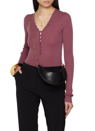 正面 -点击放大 - CHLOÉ - Mini Halfmoon Leather Shoulder Bag