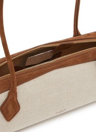 细节 - 点击放大 - ALAÏA - Medium Le Teckel Canvas Suede Shoulder Bag