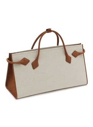 细节 - 点击放大 - ALAÏA - Canvas Leather Hand Tote Bag