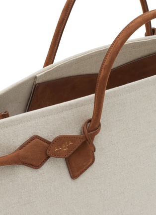细节 - 点击放大 - ALAÏA - Canvas Leather Hand Tote Bag