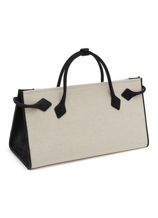 细节 - 点击放大 - ALAÏA - Canvas Leather Hand Tote Bag
