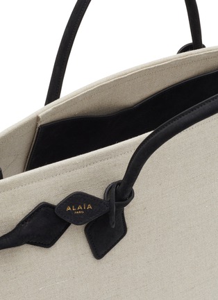 细节 - 点击放大 - ALAÏA - Canvas Leather Hand Tote Bag
