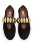 细节 - 点击放大 - ALAÏA - La Ballerine Hardware Strap Suede Mary Jane Flats