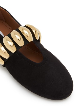 细节 - 点击放大 - ALAÏA - La Ballerine Hardware Strap Suede Mary Jane Flats