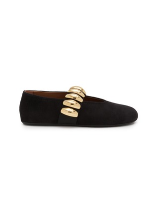 首图 - 点击放大 - ALAÏA - La Ballerine Hardware Strap Suede Mary Jane Flats