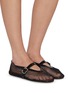 模特儿示范图 - 点击放大 - ALAÏA - La Ballerine Patent Mesh Mary Jane Flats