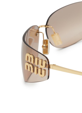 细节 - 点击放大 - MIU MIU - Metal Rectangle Sunglasses
